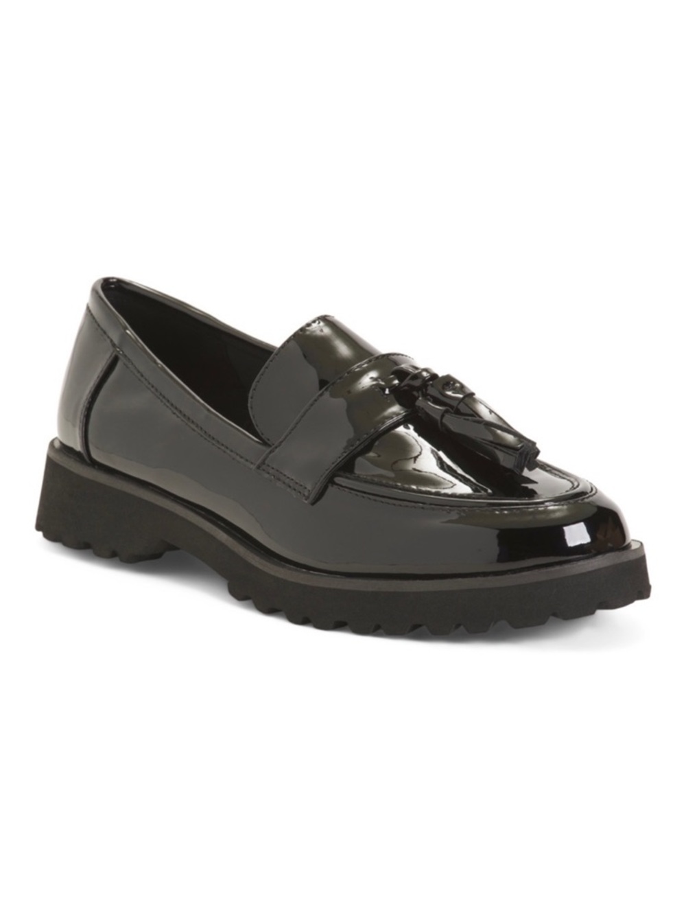 Black Patent Tassel Loafers by Jones New York